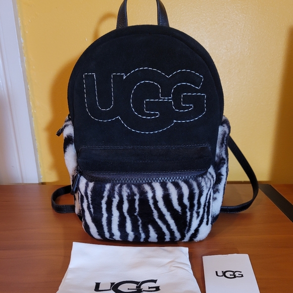 UGG Dannie II Mini Sheepskin Zebra Backback - Picture 7 of 10